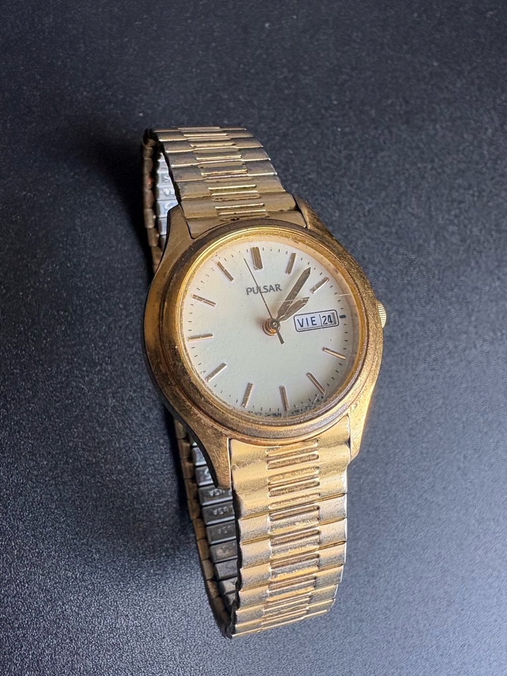 Pulsar women’s Gold Tone Watch with Cream Dial